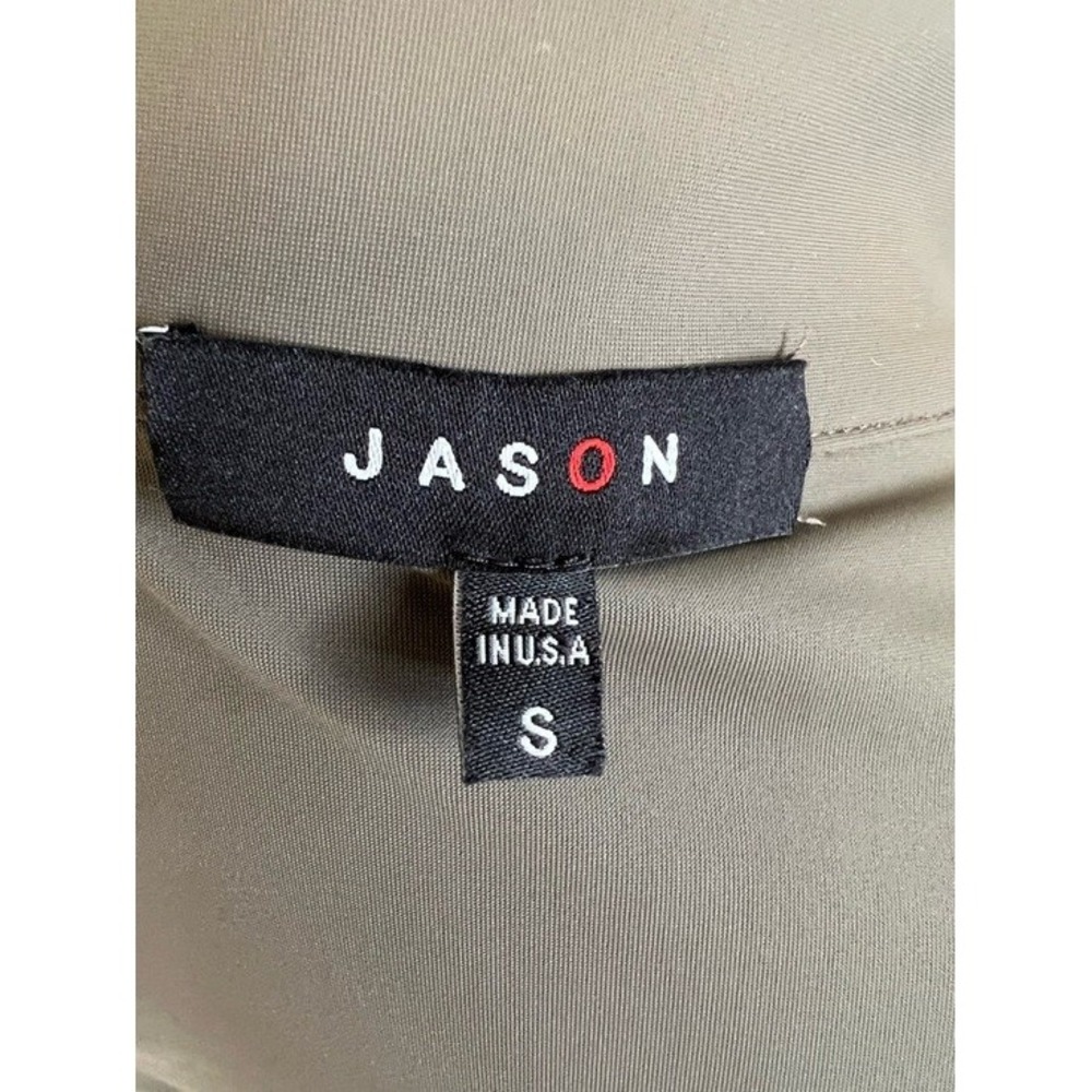 Jason by Comfy USA Asymmetric Zip Mock Neck Army Green Techwear Athleisure Sz S - Picture 5 of 9